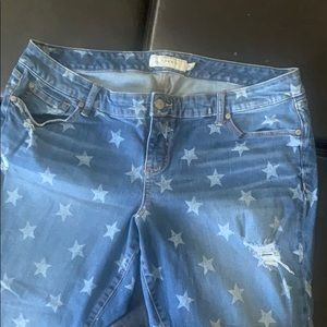Torrid star printed denim plus Capri